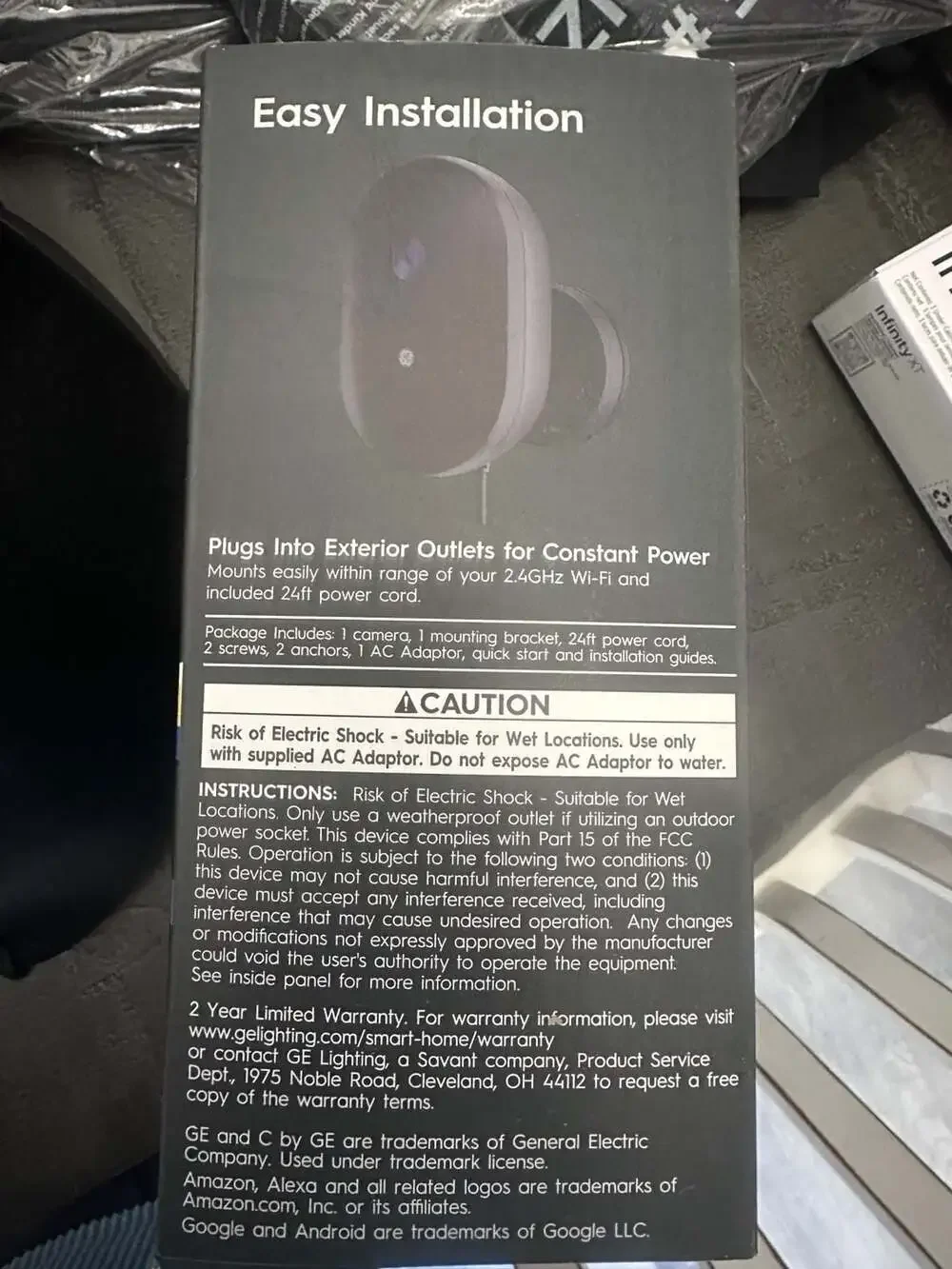 GE Cync Outdoor Wired Smart Camera 2K HD Resolution